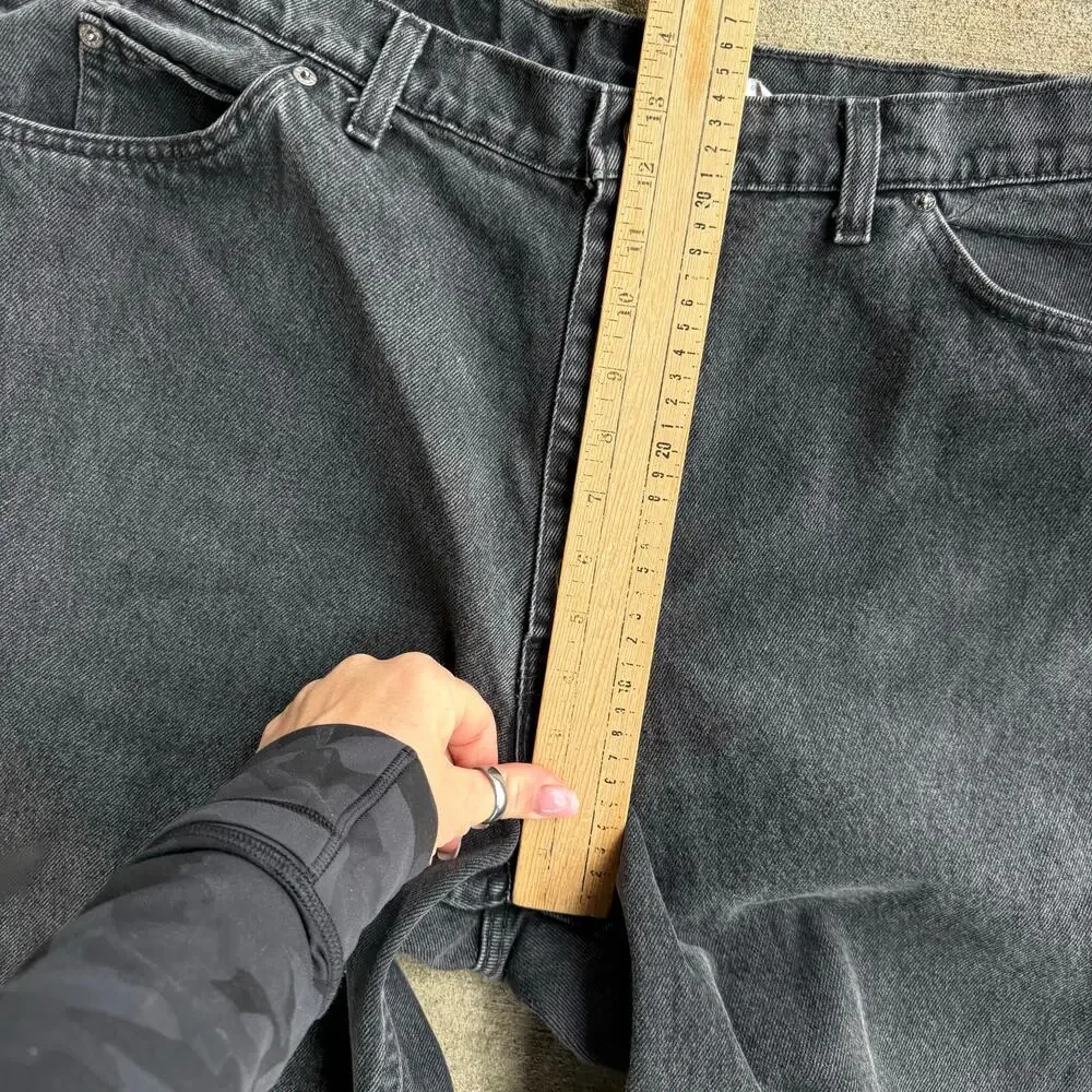 Vintage 90s Levi's 560 Black Jeans 40x30 Orange Tab Loose Fit Tapered Leg
